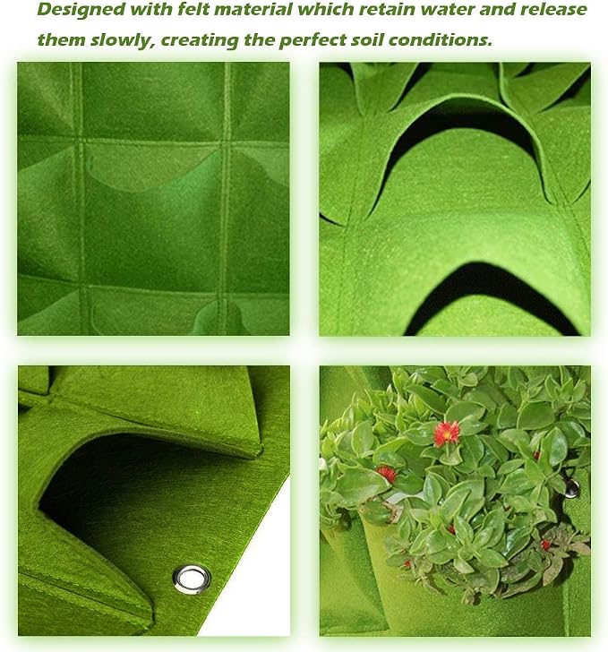 Hanging Planting Grow Bags, 49 Pockets Hanging Vertical Wall Planter Wall - Image 3