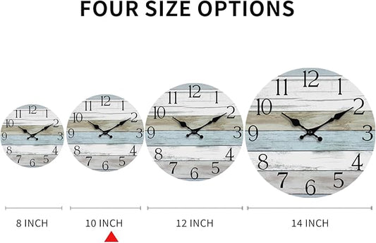 Wall Clock, 10 Inch Silent Non Ticking Wall Clocks Battery Operated, Rustic - Image 2