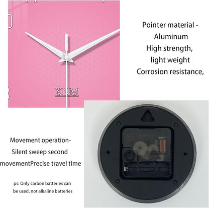 XNM Decorative Wall Clocks for Living Room Girls Pink Large Wall Clocks Battery - Image 7