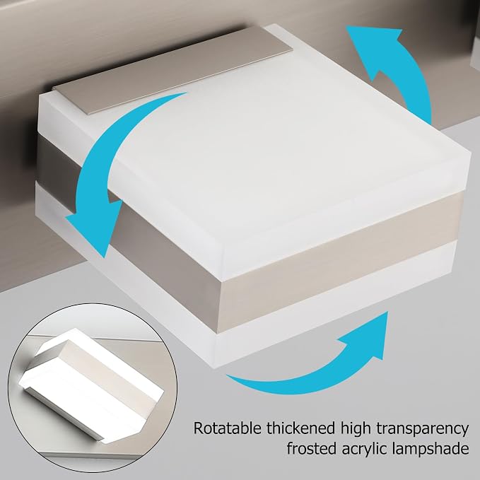 SOLFART LED Modern Bathroom Vanity Lights Over Mirror, Brushed Nickel Vanity - Image 4