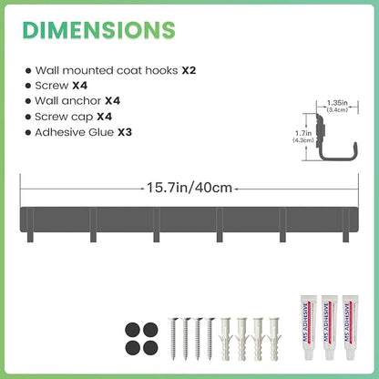 16-Inch Wall Mount Coat Rack - Image 5