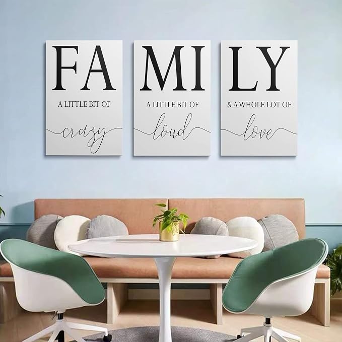 GUBIYU Home Family Wall Decor, Dining Room Kitchen Decor Set of 3 Inspirational - Image 3