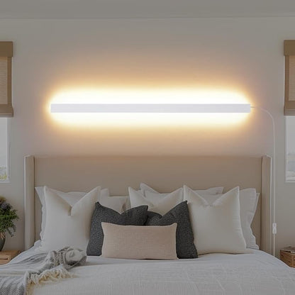 KELUOLY Modern Plug in Long Wall Sconce, 39.3" White Matte LED Wall Lights by KELUOLY