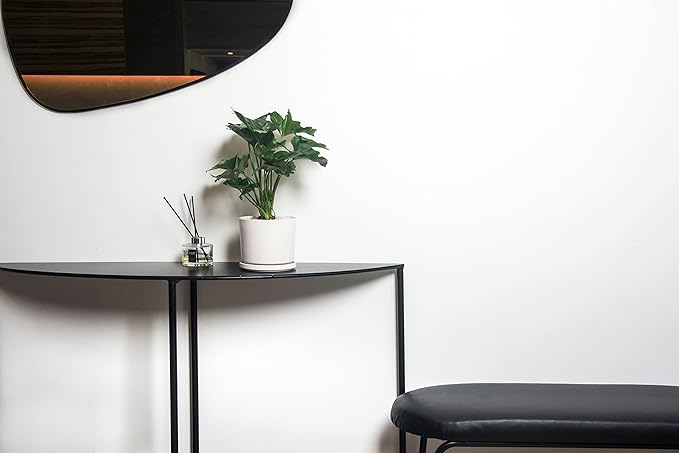 Ekirlin 9 inch Plant Pots,Ceramic Flower Planters Indoor,Modern Succulents Containers with Drain Hole Saucer,Decorate Home,Office & Outdoor (White)