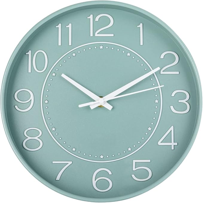 HZDHCLH 10 inch Small Wall Clock, Battery Operated, Mint Green, Modern Quartz by HZDHCLH