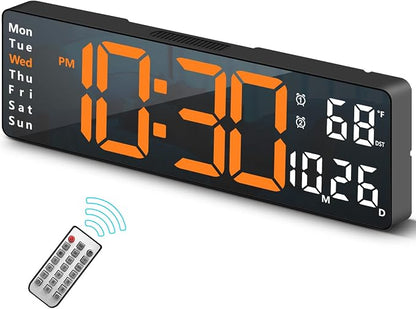 Abovsare Digital Wall Clock for Living Room Decor, Desk Alarm Clock for Bedroom by Abovsare