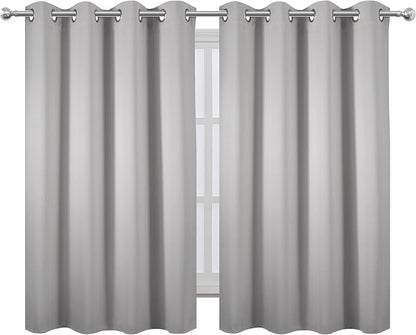 LEMOMO Light Grey Blackout Curtains 52 x 54 Inch Length/Set of 2 Curtain - Image 2