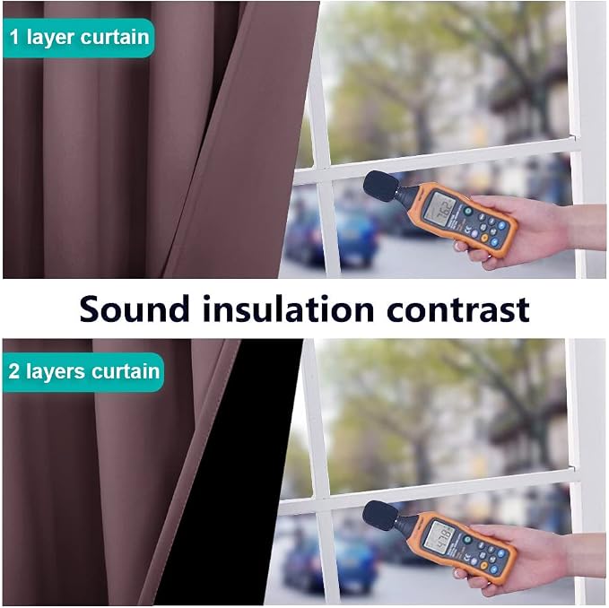 NICETOWN Bedroom Full Blackout Room Warming Curtain Panels, Super Thick - Image 4