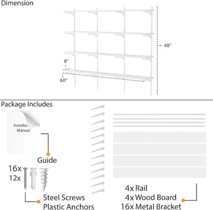 Wallniture Turin 60 inch x 8 in Wall Shelf - Image 3