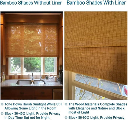 Letau No Drill No Tools Cordless Wood Window Shades Blinds, Bamboo Light - Image 6
