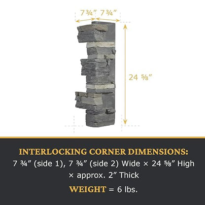 AZ Faux High-Density Polyurethane Faux Stone Interlocking Outside Corner - Image 3