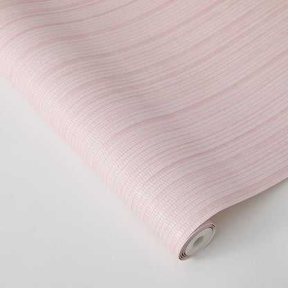 Tempaper Textured Metallic Pink Faux Grasscloth Removable Peel and Stick - Image 5
