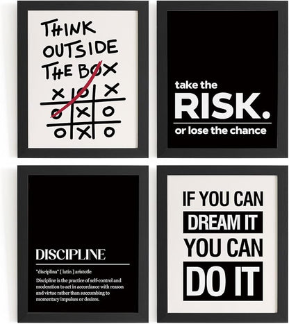 DSHFG Motivational Office Inspirational Wall Art Prints Set of 4, Think Outside by Unknown
