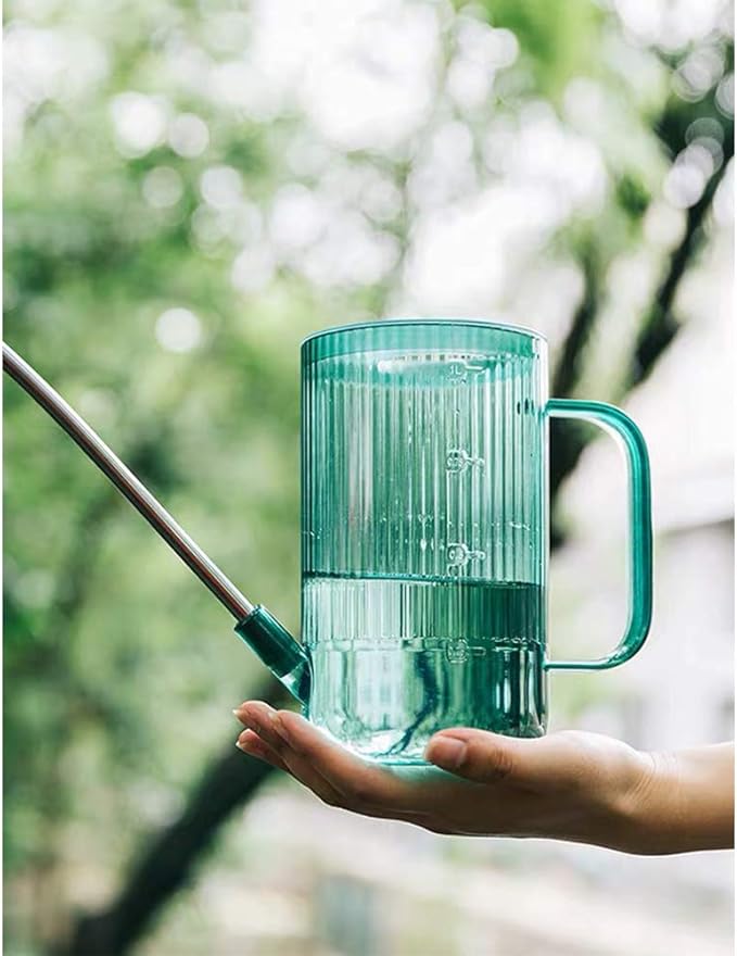 Long Spout Watering Can Indoor, Small Watering Cans for House Plants, Flowers, Succulents 33.8oz(Green)