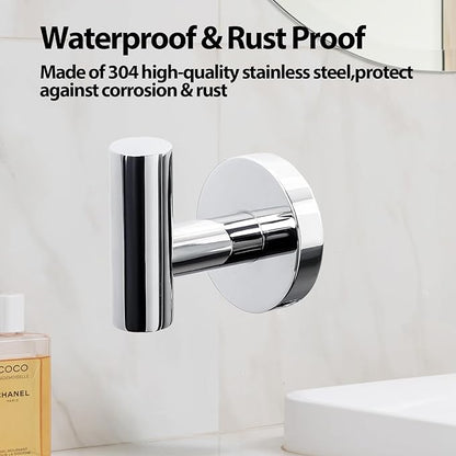 Kruodop Towel Hooks for Bathroom, 4 Packs Wall Mount Towel Holder, Stainless - Image 3