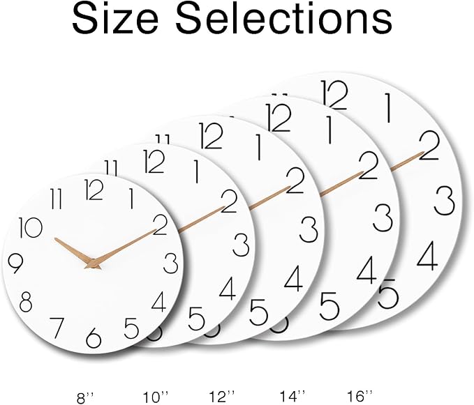 cicininc Wall Clock, 16 Inch Wooden Battery Operated Wall Clocks Silent - Image 4