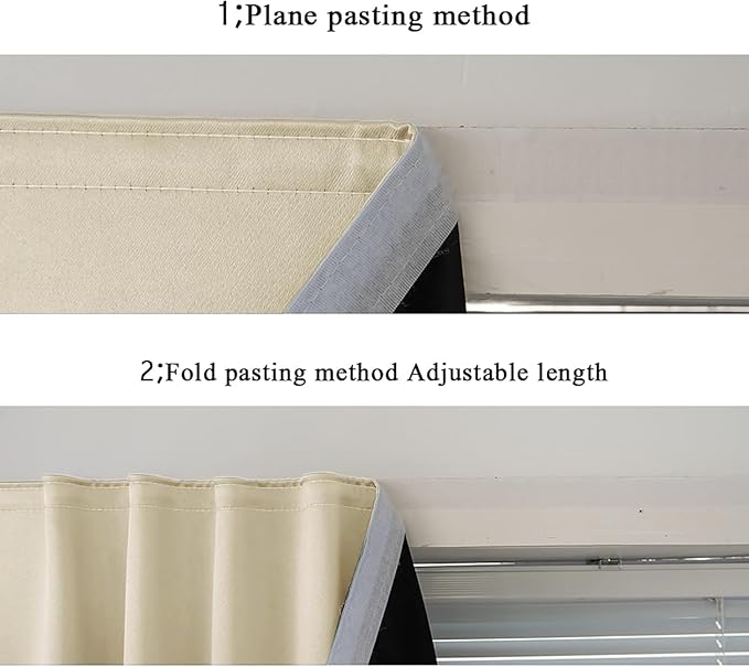 AJAZZ 100% Blackout Self Adhesive Curtains Small Window Short Temporary - Image 6