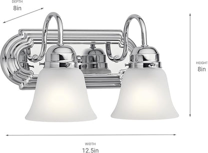 Kichler 12.25" 2-Light Vanity Bath Light in Chrome, Modern Bathroom Light - Image 2