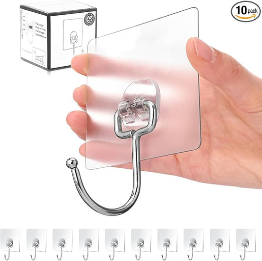 Antimbee 10-Pack All-Purpose Large Adhesive Hooks by Antimbee