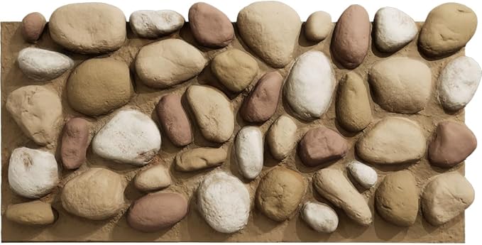 EverStone River Rock Faux Rock Panel, Canyon Dune Color by EkenaMillwork