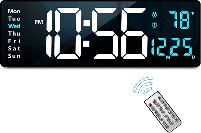 Abovsare 16.2 Inch Large Display Wall Clocks, LED Digital Clock by Abovsare