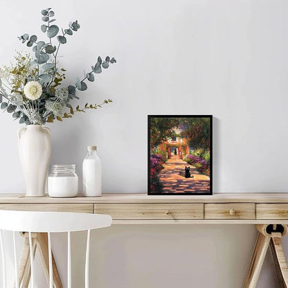 Hamduker Garden Black Cat Wall Art Pictures Funny Preppy Cat Posters Wall Art - Image 4