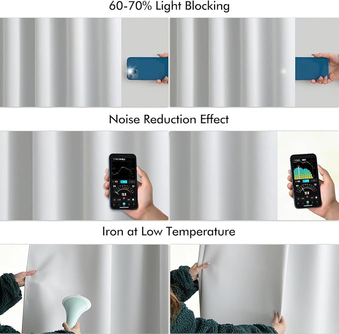MIULEE Back Tab Light Blocking Curtains 90 Inch Long 2 Panels Set - Image 5