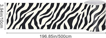 HOMETITUTE Wallpaper Border Peel and Stick Zebra Stripe Texture Decorative Wall - Image 3