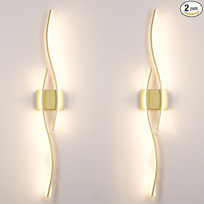 Modern Wall Sconces Set of 2, Dimmable LED by Daunton
