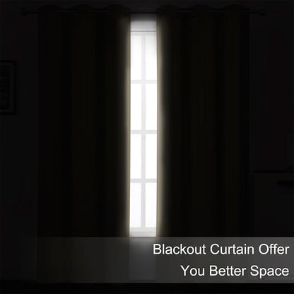 LEMOMO Khaki Thermal Blackout Curtains/38 x 84 Inch/Set of 2 Panels Room - Image 3