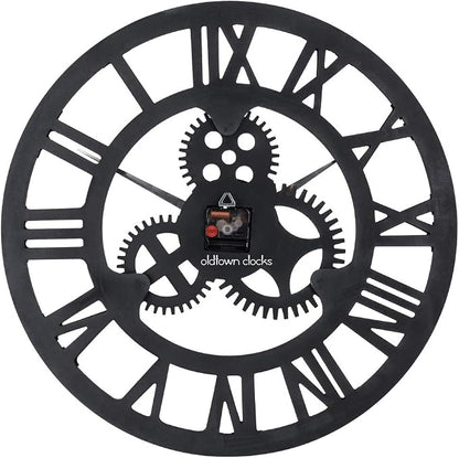 33" Roman Silver Noiseless Silent Gear Wall Clock - Image 4