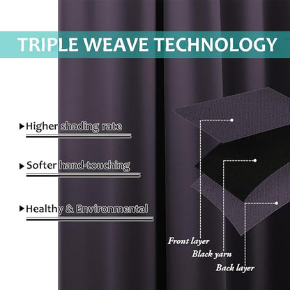NICETOWN 100% Blackout Window Curtain Panels, Cold and Full Light Blocking - Image 6