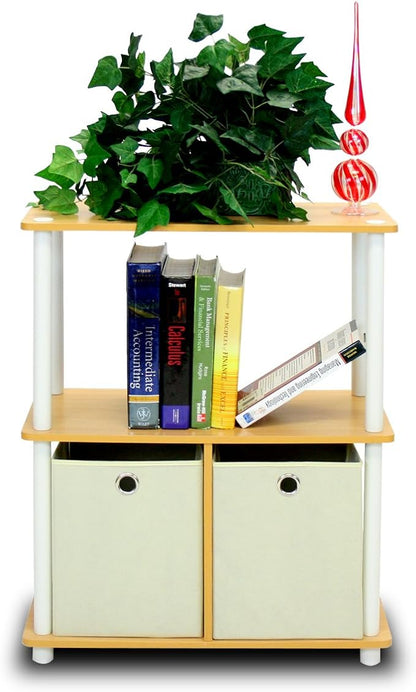 Furinno TURN-N-TUBE Storage Shelves Set of 2, 3-Tier Toolless Book Shelf - Image 4