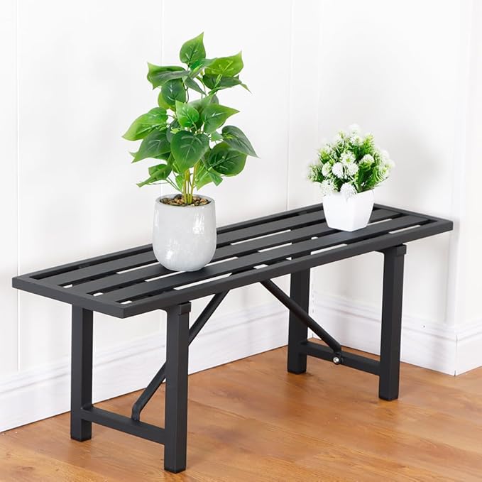 Plant Stand - Indoor/Outdoor Extra-Sturdy Aluminum Plant Stand with 300 LBS Capacity (L37.8 x W11.4 x H13.8 inch)