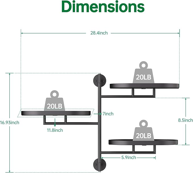 Rotating Window Plant Shelves for Multiple Plants Indoors,3-tier Metal Corner black Plant Stand Holder Floating Plant Shelf for Wall，Windows Sill Gifts for Plant Lovers to Enhance Home Decor