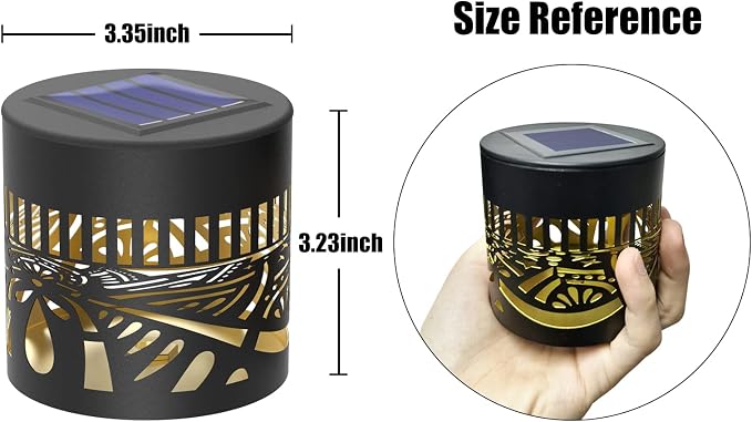 gardencave 2 Pack Solar Fence Lights Metal Solar Powered Outdoor Wall Deck - Image 5