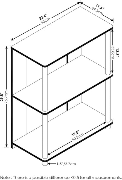 Furinno Jaya Simple Design 3-Tier Bookcase / Bookshelf / Display Rack - Image 3