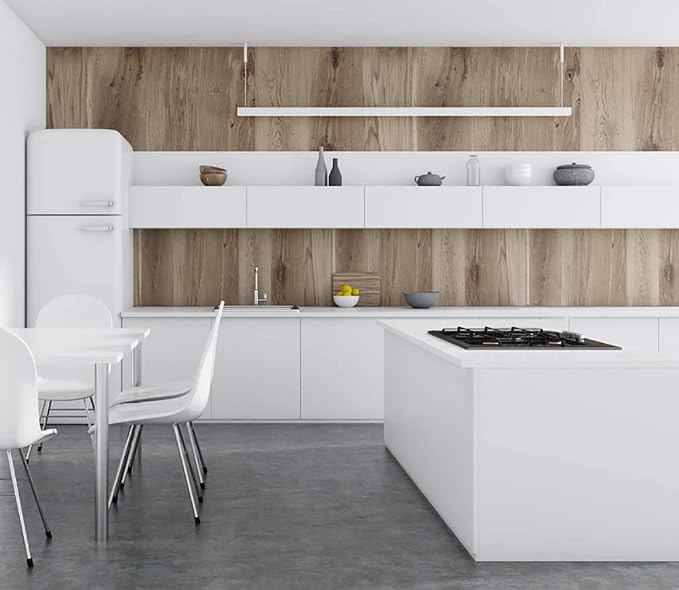 Safiyya 590.5"x17.7" White Peel and Stick Wallpaper White Contact Paper - Image 5