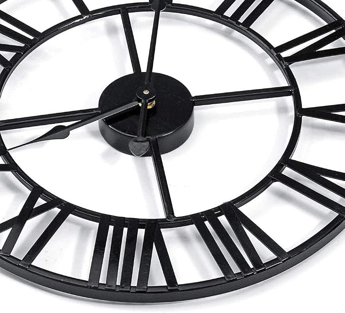 Antique Tower 24 inch Large Roman Numeral Wall Clock, Indoor Outdoor Patio - Image 3