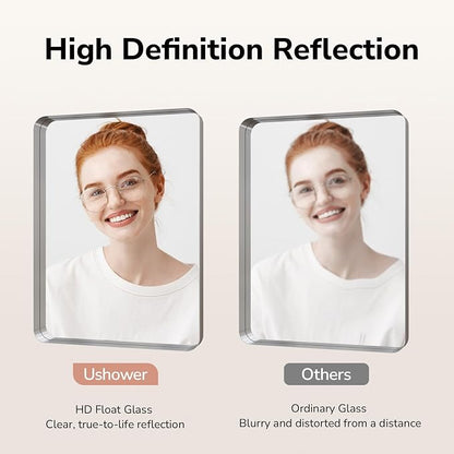 USHOWER Brushed Nickel Bathroom Mirrors 22"x30" 2 Pack, Rounded Corner - Image 2