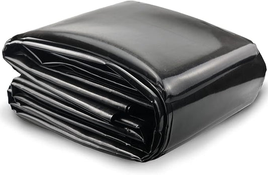 20 Mil Pond Liner, 7x10 Ft Pond HDPE Skins Small Fish Pond Liners Rubber Pond Tarp Easy Cutting Underlayment for Fountains, Waterfall & Water Gardens