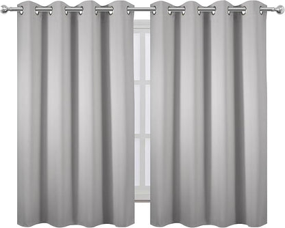 LEMOMO Blackout Curtains 52 x 45 inch/Light Grey Curtains Set of 2 - Image 2