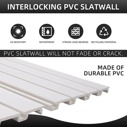 Slatwall Panel Garage Organizer, Heavy Duty Wall Mounted PVC Slat Wall Panels - Image 5