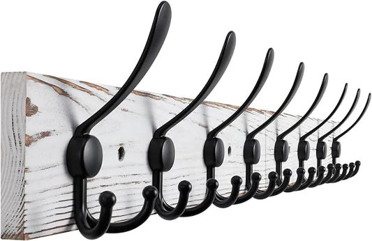 Kuhome 32.2'' Large Coat Rack Wall Mount Coat Hooks by Kuhome