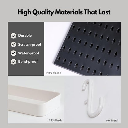 Keepo Peg Board Wall Organizer – Plastic Pegboard Panels, Modular Peg Board - Image 3