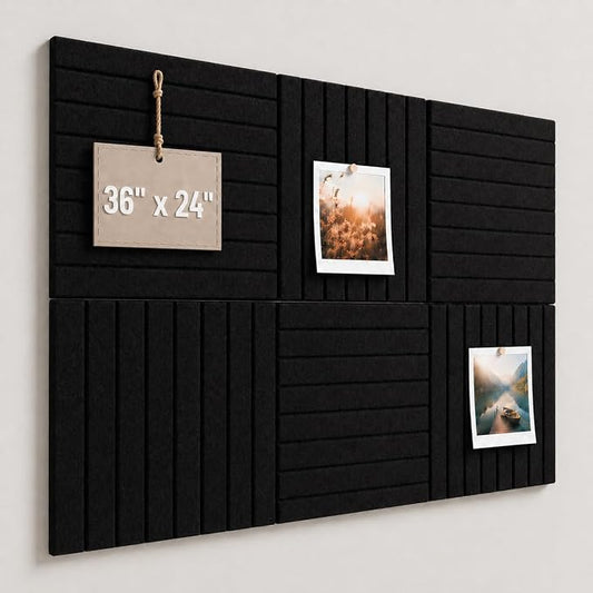 Large Cork Boards for Walls – 36 x 24 Self Adhesive Felt Wall Tiles by CreateYourIdealSpace