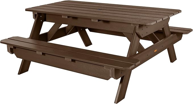 Highwood Hometown Picnic Table, 6 Foot, Weathered Acorn