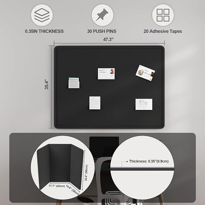 Large Felt Bulletin Board for Wall, Soft Felt Cork Board for Office, Home - Image 2