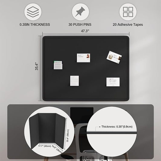 Large Felt Bulletin Board for Wall, Soft Felt Cork Board for Office, Home - Image 2