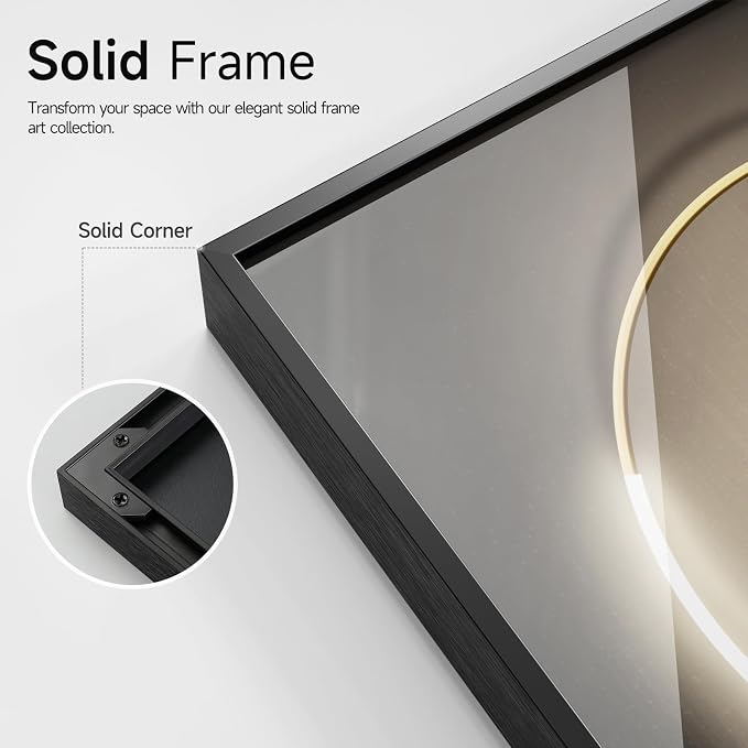 Framed Black and White Modern Luxury Wall Art, 3 Pieces Large Contemporary - Image 5